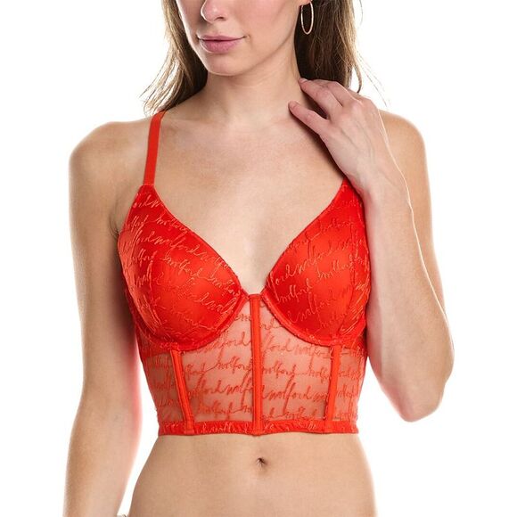 Wolford Womens  Logo Obsessed Bustier, Red - Picture 1 of 3